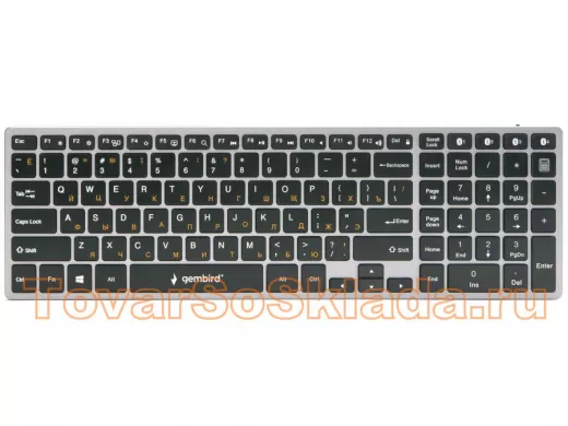 Клавиатура беспроводная Gembird KBW-2, Bluetooth,переключение между 4 устройствами,106 кл.,мультиме
