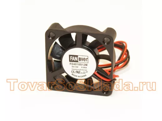 Вентилятор +12В; 40х40х10мм; 0,08А "FD4010S12M" (втулка, 6000об/мин)