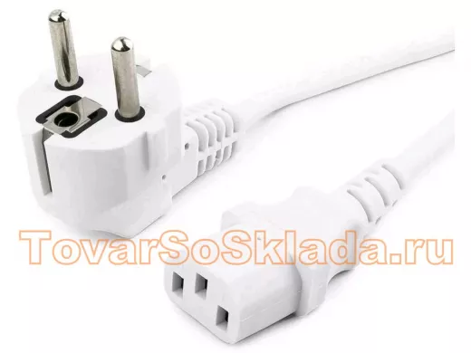 Кабель питания 3,0м ПВС-АП S22DC13 "ABI-143517" 3х1.0 белый сетевой шнур