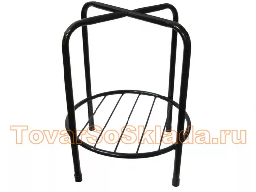 Каркас для табурета с полочкой и подставкой "TABURETTO-15110" ЧЁРНЫЙ с колпачками, 16мм