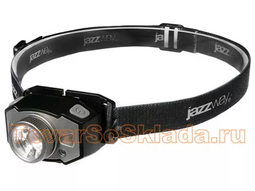 Фонарь Jazzway AccuH1- L5WZ-bk, чёрно-серый ( фонарь налобный зуммитруемый, с литий-полимерным акку