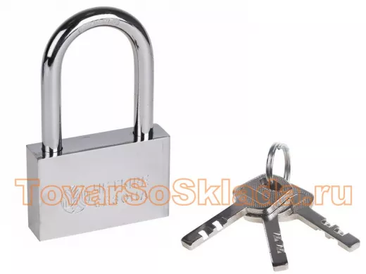 Навесной замок 70 мм сталь длинная дужка "Четыре сезона" 79-0047