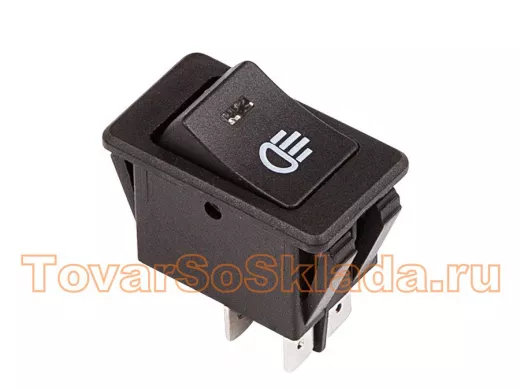Выключатель клавишный 12V 35А (4с) ON-OFF с синей LED подсветкой REXANT