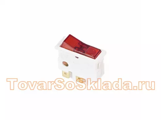 Выключатель клавишный 250V 16А (4с) ON-OFF красный с подсветкой REXANT
