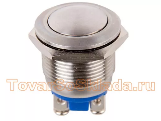 Кнопка антивандальная диаметр 19мм Б/Фикс (2с винт) (ON)-OFF сфера REXANT