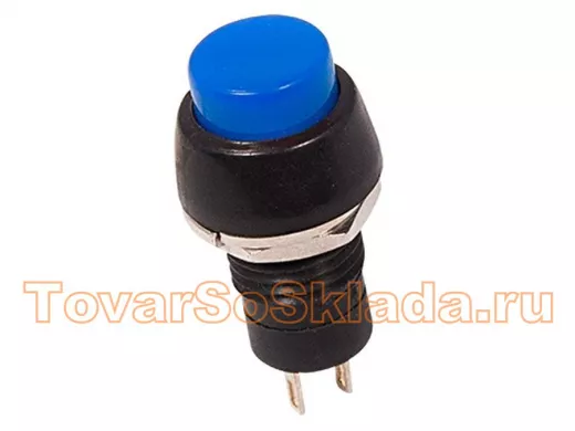 Выключатель-кнопка 250V 1А (2с) ON-OFF синяя Micro REXANT