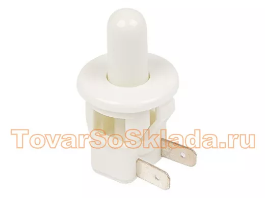 Выключатель-кнопка 250V 2.5А (2с) ON-(OFF) Б/Фикс белый (мебельная) REXANT