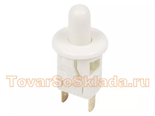Выключатель-кнопка 250V 2.5А (2с) ON-(OFF) Б/Фикс белый (мебельная) REXANT