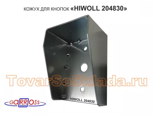 Кожух для кнопок 2 отв.7мм, 1 отв.25мм "HIWOLL 204830" серебрист, 80мм х 110мм,козырёк 60мм,сталь2мм