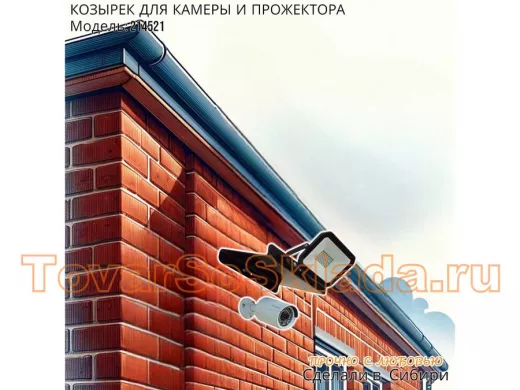 Козырёк для камеры и прожектора "КозырекПро-214521" черный, сталь 2мм,вылет 18см,ширина 24,4см