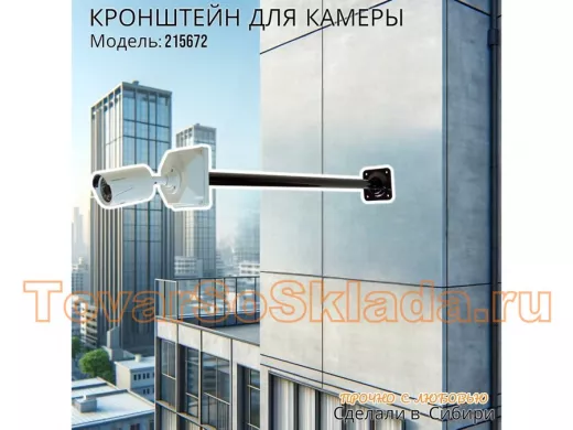 Кронштейн для крепления гермобокса с видеокамерой, вылет 73 см "Адела-4-215672" цвет черный, сталь