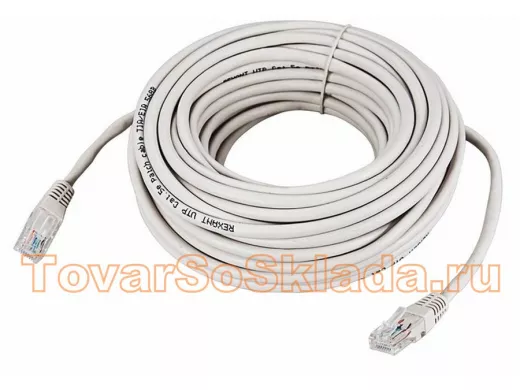 Патч-корд REXANT 15 метров UTP 5e кат. литой 15М СЕРЫЙ