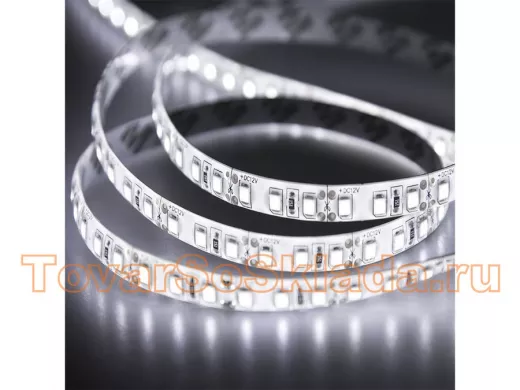 LED лента силикон, 10мм, IP65, SMD 2835, 120 LED/m, 12V, белая, бухта 100м, яркая, цена за метр