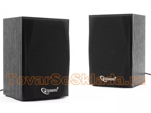 Акустика Gembird SPK-201, МДФ, черный, 5 Вт, акустич. система 2.0 регулятор громкости, USB-питание