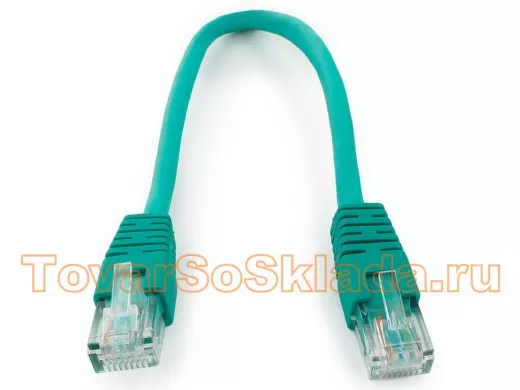Патч-корд Cablexpert PP6U-0.25M/G кат.6, 0.25м, UTP, литой, многожильный (зелёный) PP6U-0.25M/G