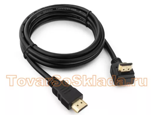 Шнур HDMI / HDMI 1,8м Cablexpert CC-HDMI490-6,v2.0 19M/19M,углов.разъем,черный, позолоч., экран