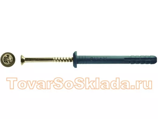 Дюбель с шурупом 6х40 Грибовидный борт "Омах" (175 шт) авт.фасовка в упаковке 175шт, вес 1шт г, цен