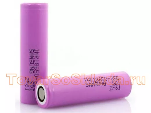 Аккумулятор 18650 3500мАч 3.7В Samsung INR18650-35E Li-ion, 3.7 В 3500 мАч , ток до 13А без защиты