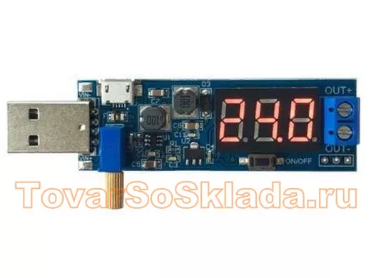 Модуль DC-DC повышающий вход USB 5В выход 1,2-24В с LED дисплеем и регул. до 3W "BP-81460"
